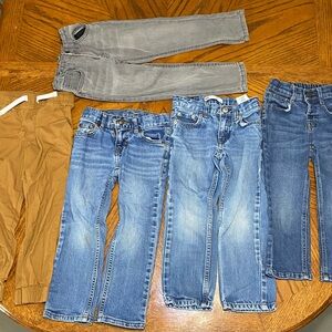 Wonder Nation, Levi, wrangler brands, Jeans and Gray Pants. All size 4.
